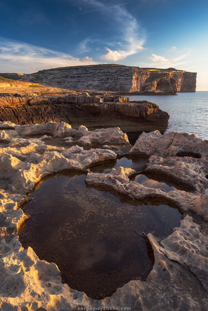 Majestic Gozo coastline. Dwejra Bay, Malta